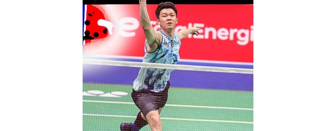 Take that: Lee Zii Jia returning a shot to Anders Antonsen of Denmark. — Badminton Photo